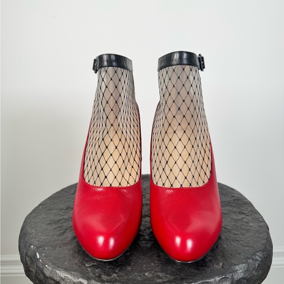 Christian Louboutin Resillisma NWT 100 KID/Resille Brode Red and Black Mesh Herl - Picture 4 of 9